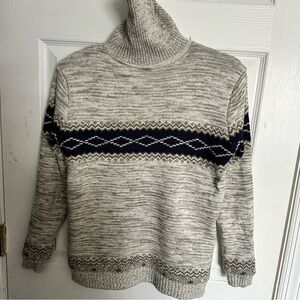 Preppy, Cozy Knit Turtleneck Sweater with Fleece Lining